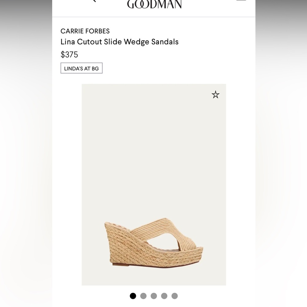 Carrie Forbes Lina Raffia Wedge Sandals. NWT. Size 8/38